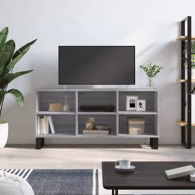 Berkfield Home Modern Grey Sonoma TV Cabinet W/D/H: 103.5 x 30 x 50 cm