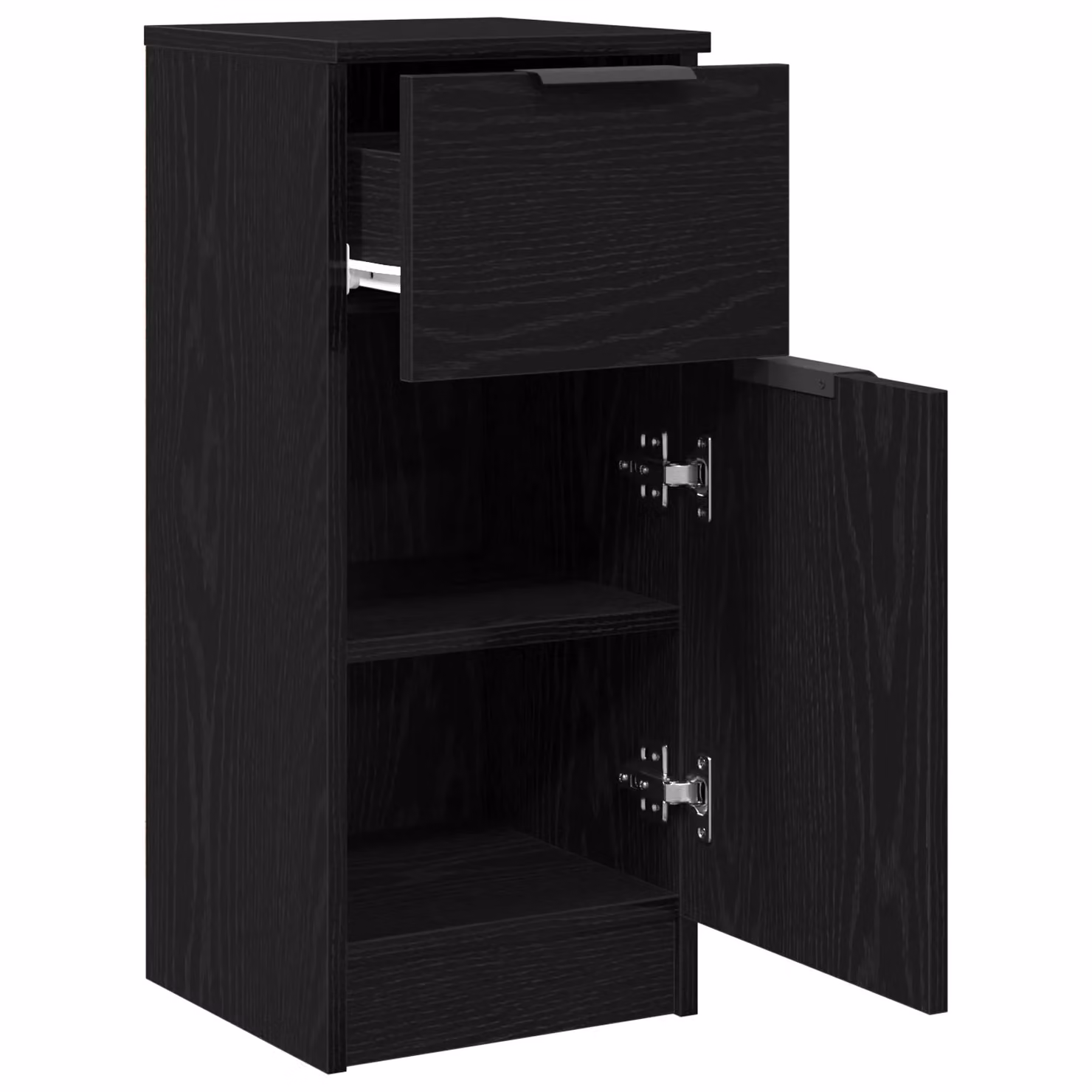 Berkfield Home Black Oak Sideboard in Matt Black MDF, W/D/H: 30 x 30 x 70 cm – 4