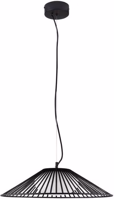 Netlighting Brume LED Pendant Light, Matt Black Wire Frame with Opal Glass, 13W, 679lm, 3000K, Diameter: 50 cm – 1