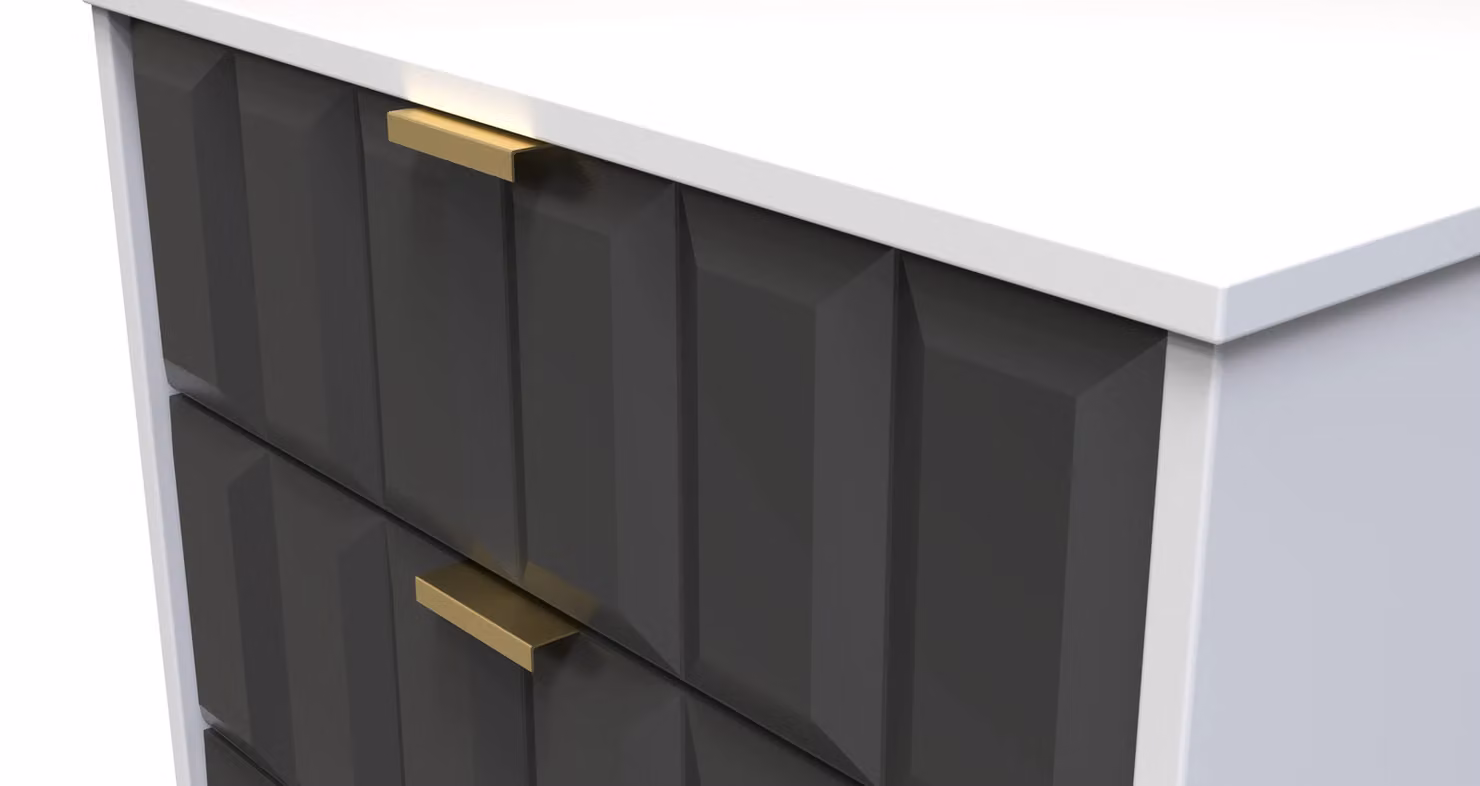 Ready Assembled 2 U Metro 3 Drawer Chest in Dark Grey and Gold – 3
