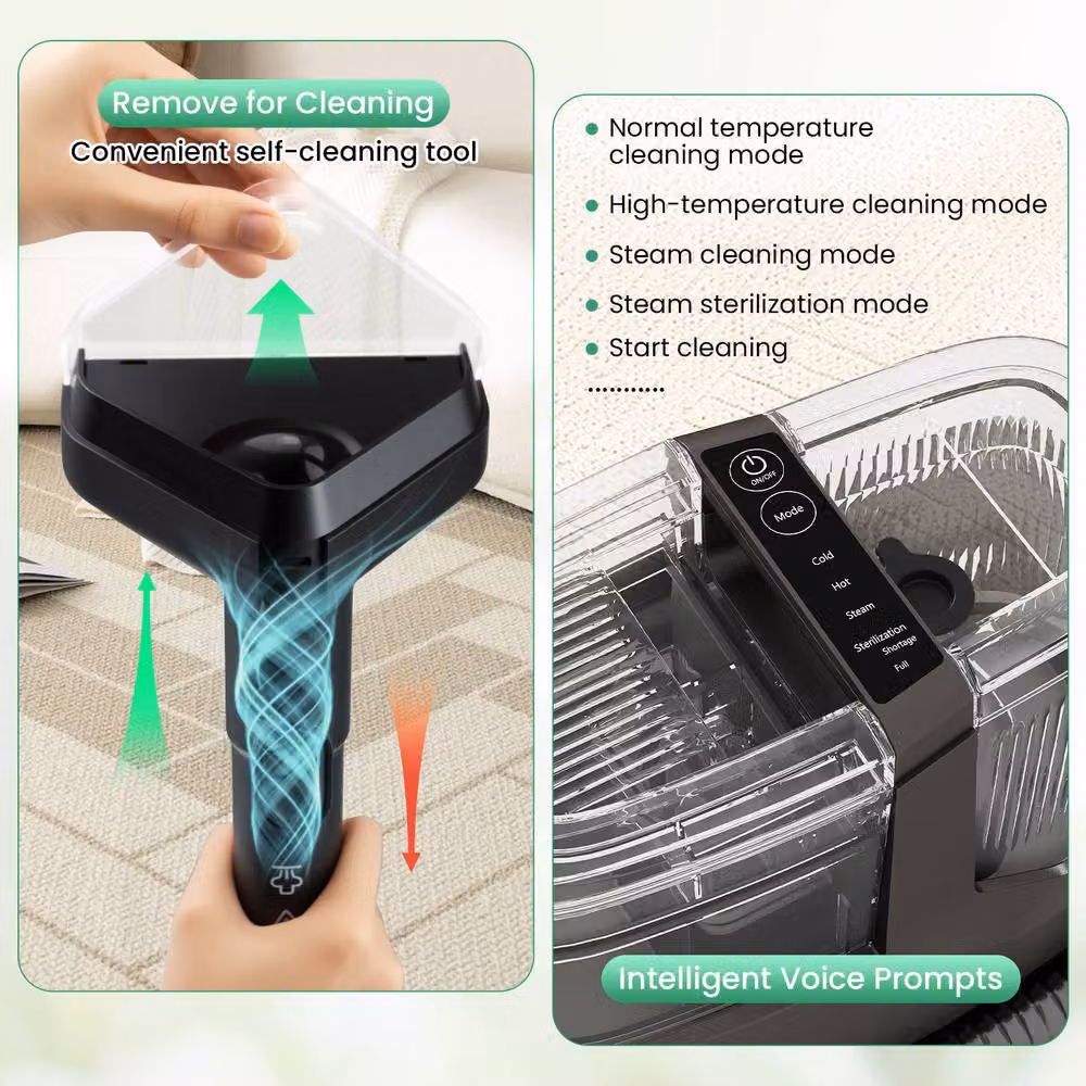 Costway 1800W Portable Carpet Cleaner and Spot Cleaner Machine with 1.1L Tank in Black – 6