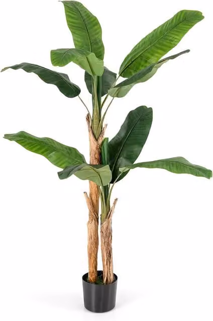 Gymax 165 cm Tall Artificial Banana Tree Potted Plant in Green