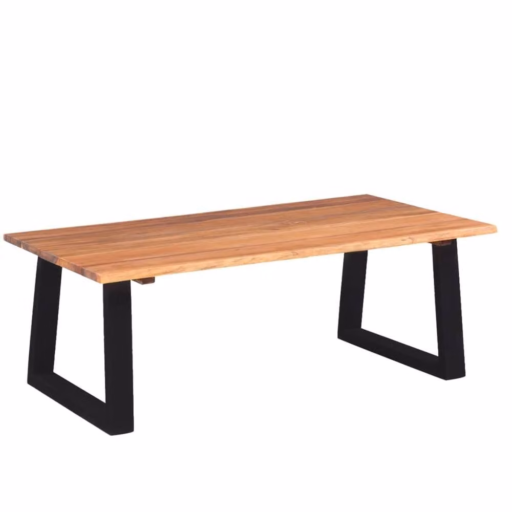 Berkfield Home Sturdy Acacia Wood Coffee Table in Brown and Black, W/D/H: 110 x 60 x 40 cm – 1