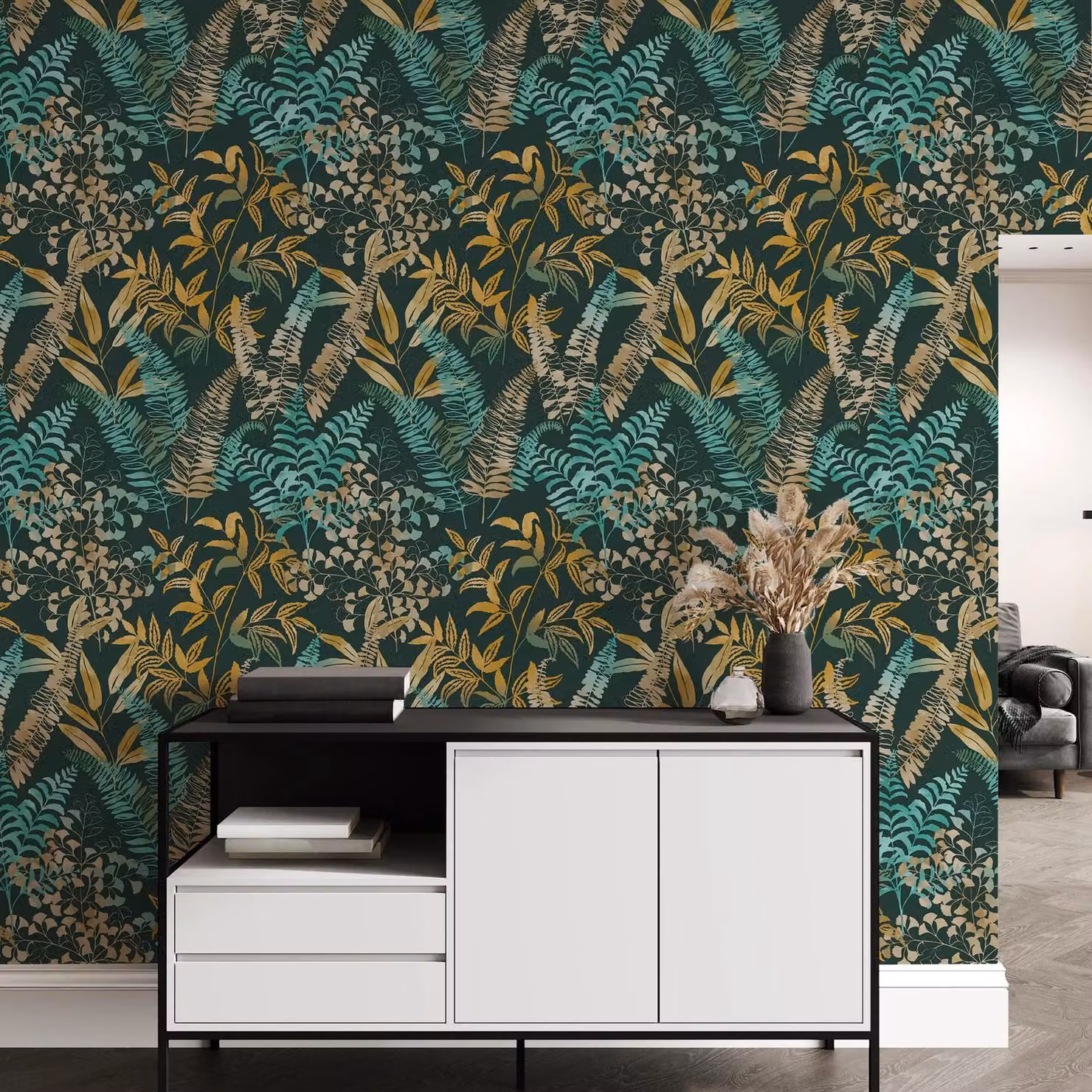 Superfresco Easy Temptation Aqua Blue Floral and Botanical Non-Woven Wallpaper, Width: 52 cm, Length: 1000 cm – 2