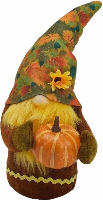 Livingandhome Halloween Pumpkin Harvest Gonk Gnome Tabletop Decoration, Multicolour and Orange