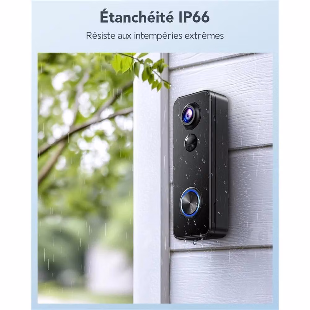 NESTLUNE Wireless WiFi Video Doorbell Camera with PIR Motion, Black – 2