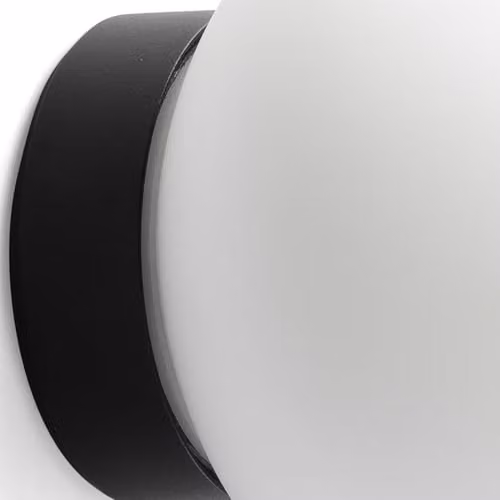 Netlighting Nubo Sphere Globe Wall Light, Matt Black and White, 12 cm, IP44, 2700K Warm White – 2