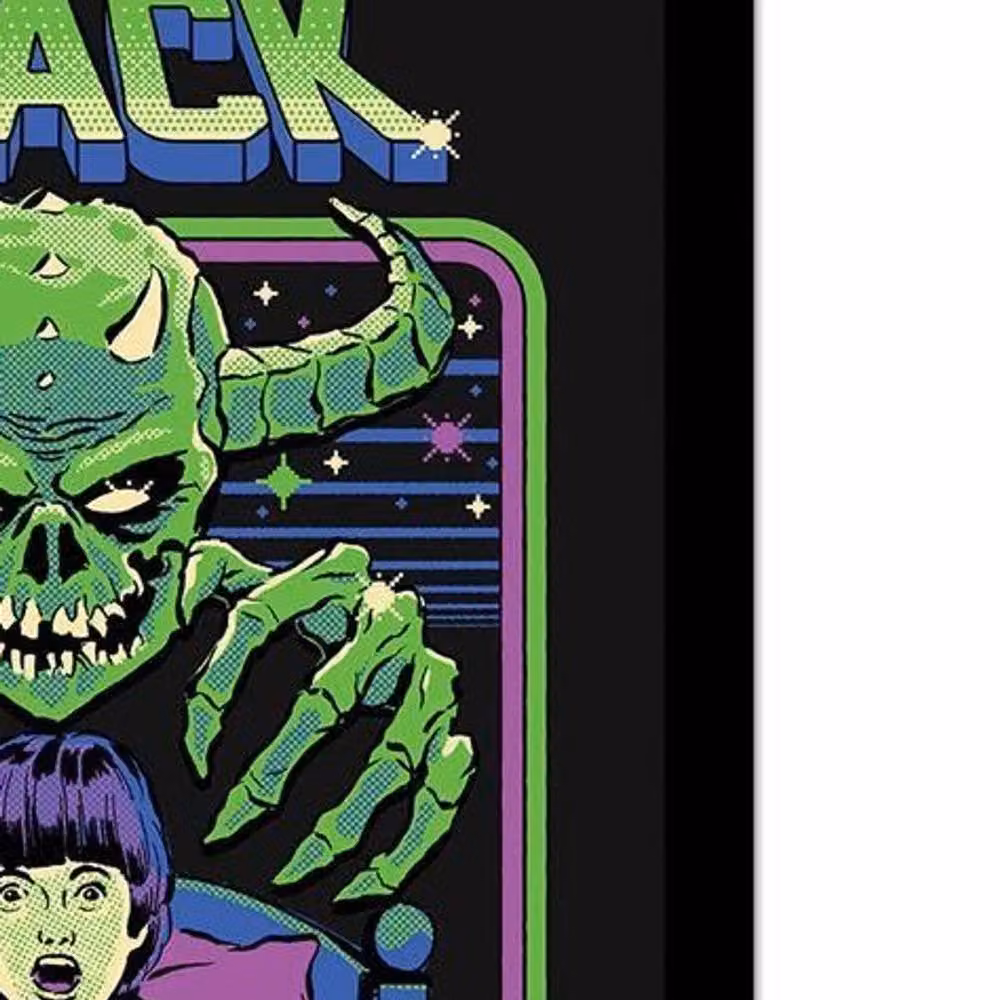 Steven Rhodes Anxiety Attack Framed Retro Illustration Poster in Black and Multicolour – 2