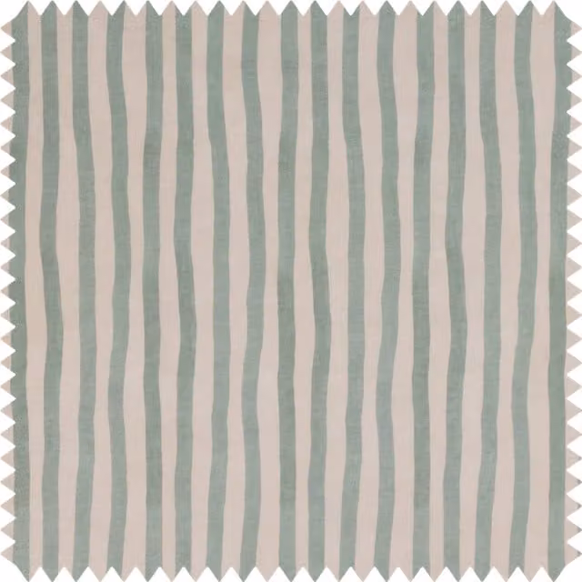 House of Hackney Artist's Stripe Sheer Organic Curtains in Sap and Alabaster