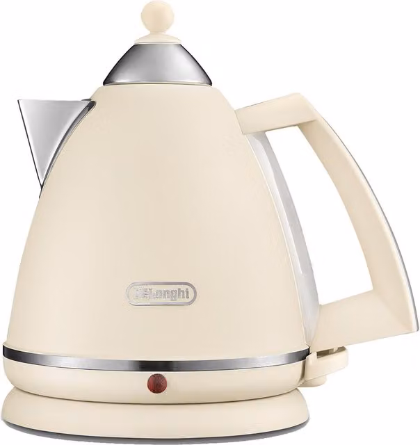 De'Longhi Argento Cordless Jug Kettle, 1.7L, Beige and Pink