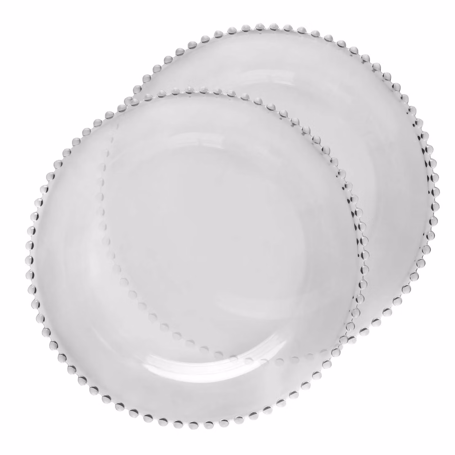 Dibor Bella Perle Set of 2 Clear Glass Charger Serving Plates, Diameter: 33 cm – 2