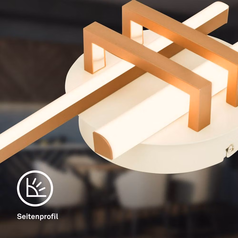 Briloner LED Ceiling Light, Warm White, Copper, W/D/H: 58.5 x 16 x 7.5 cm – 5
