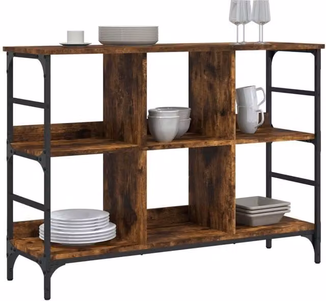 Berkfield Home Smoked Oak Sideboard in Brown, W/D/H: 102 x 32 x 73.5 cm