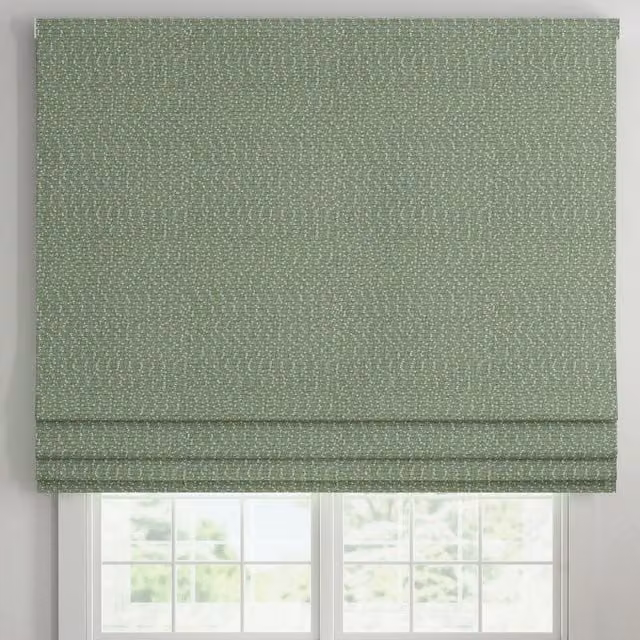 ANTE DECOR Hera Made To Measure Blackout Roman Blind in Wild Meadow Floral White and Green
