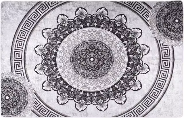 Berkfield Home Washable Multicolour Anti Slip Round Rug, Diameter: 100 cm