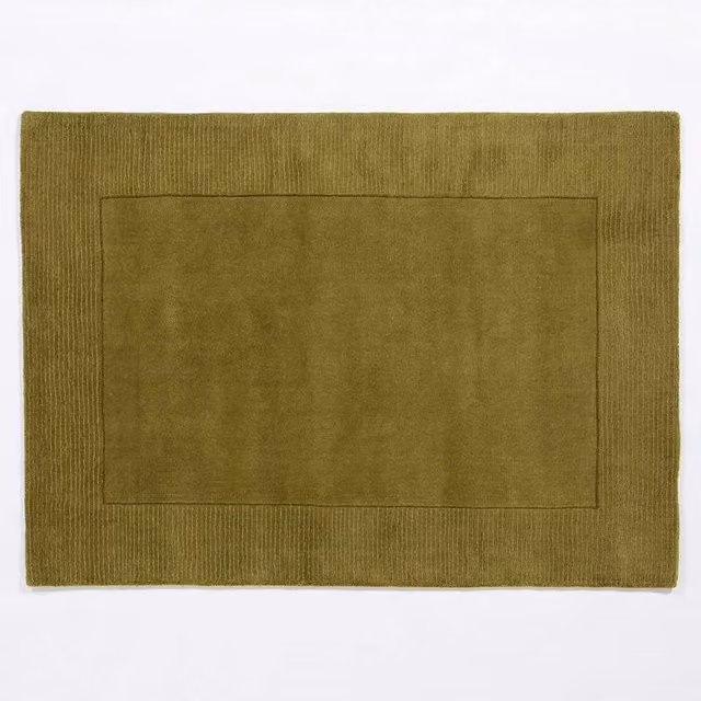 Arthouse Esme Wool Rug in Green with High-Low Effect, W: 80 cm, L: 150 cm