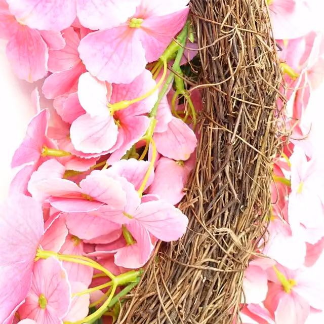 Botanik Luxury Pink Floral Blossom Artificial Wreath, Diameter: 40 cm