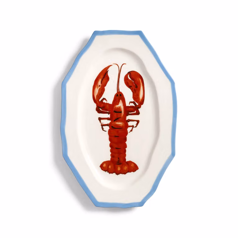 &Klevering Lobster Sirène Porcelain Serving Platter, White, W: 41.5 cm x D: 27 cm