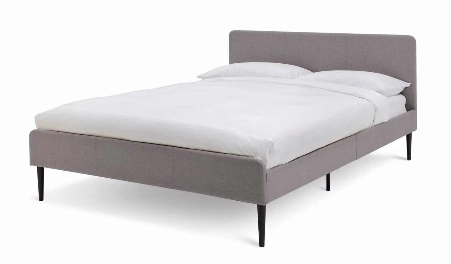 Habitat Kristopher Double Upholstered Fabric Bed Frame, Grey, W/D/H: 140 x 200 x 142.5 cm