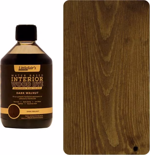 Littlefair's Indoor Wood Stain in Dark Walnut, Brown, 0.5 l
