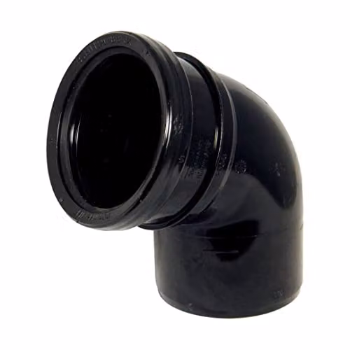 FloPlast 112.5 Degree Socket to Spigot Bend, 110mm, Black