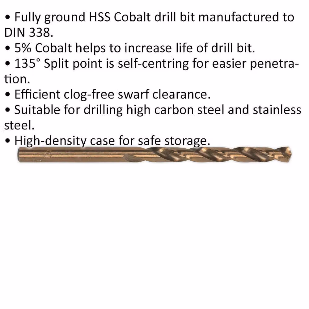 Loops 5 Pack 10mm HSS Cobalt Twist Drill Bits in Gold – 2