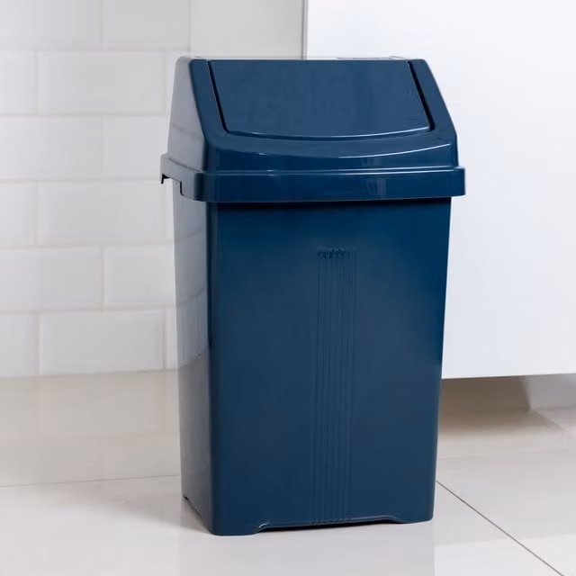 Wham 25L Plastic Swing Top Waste Bin in Blue