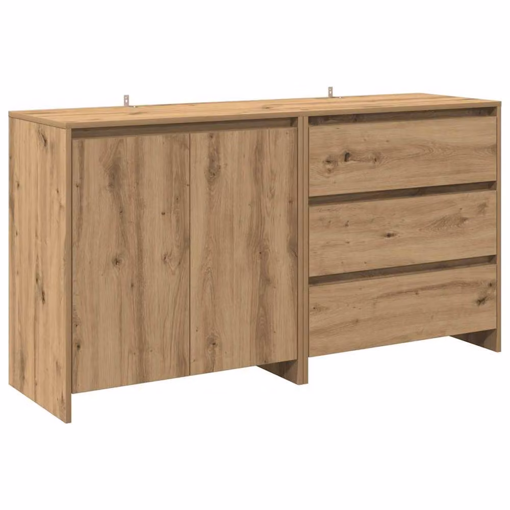 Berkfield Home Decorative 2 Piece Artisan Oak Sideboard in Brown, W/D/H: 150 x 41 x 75 cm – 2