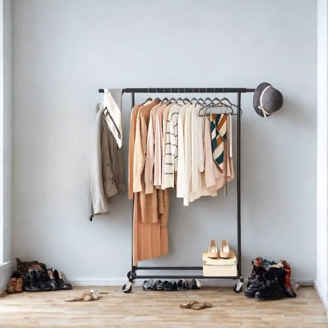 Pirlo Plush Heavy Duty Extendable Metal Clothes Rail with Wheels in Black