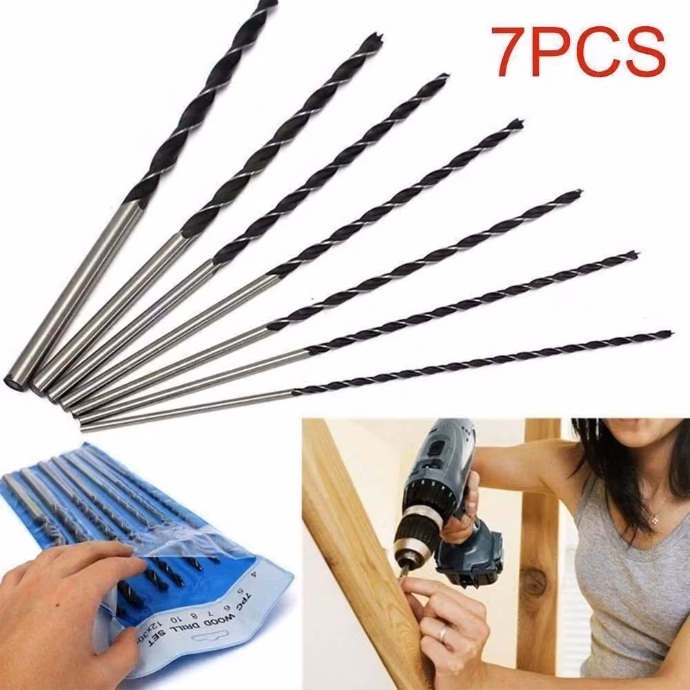 SPETLEK 7-Piece Long Wood Drill Bit Set in Silver – 2