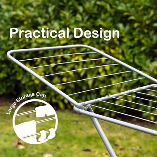 Libbi Lou Large Foldable Steel Clothes Airer in Silver – 6