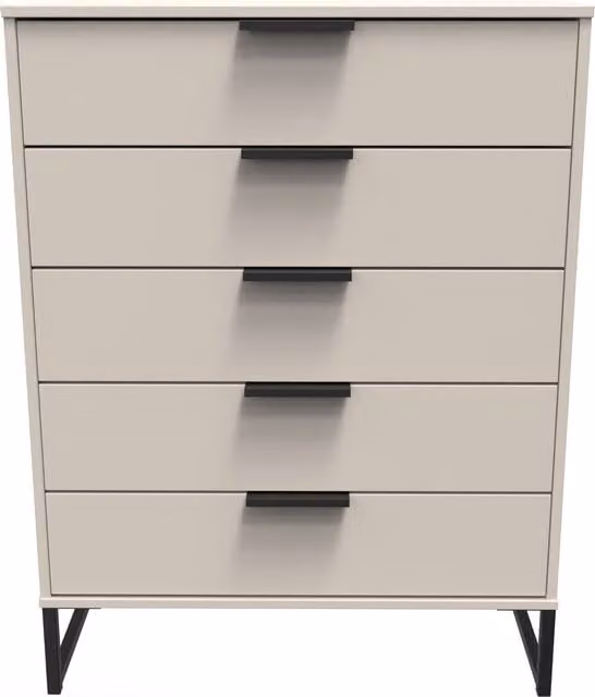 Ready Assembled 2 U Fuji 5 Drawer Chest in Taupe/Beige – 1