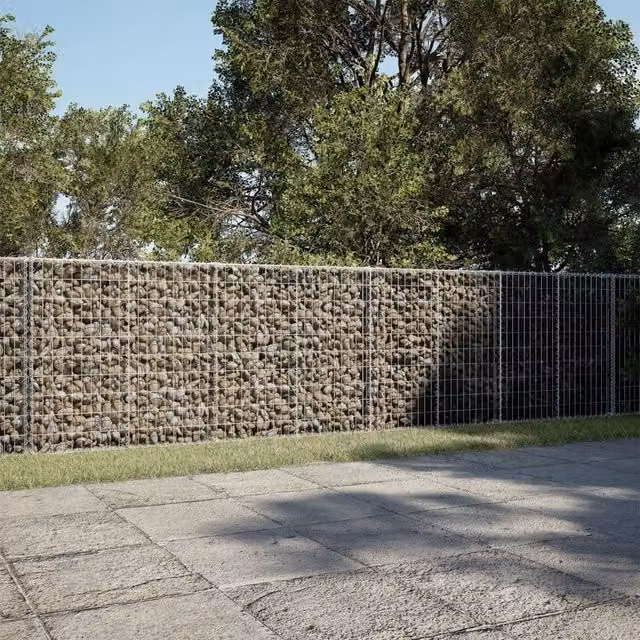 Berkfield Home Silver Galvanised Steel Gabion Basket with Cover, W/D/H: 450 x 100 x 100 cm – 1