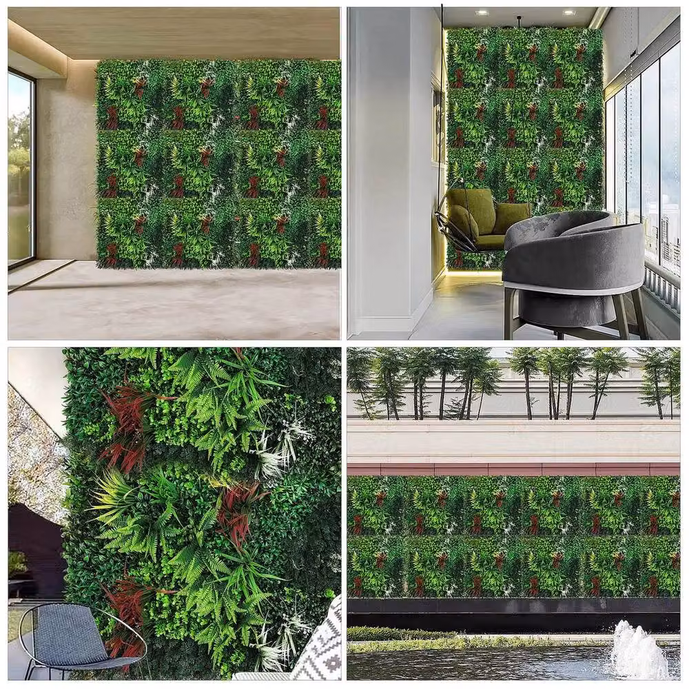 FLAVORA Artificial Hedge Wall Panels, Green, W/H: 100 x 100 cm – 3