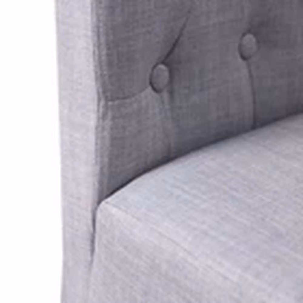 EONLION Set of 2 Modern Buttoned Dining Chairs in Light Grey with Oak Effect Legs – 2