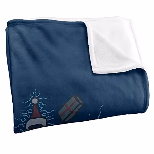 Warner Bros. Christmas Vacation Clark Griswold's X-Mas Lights Super Soft Silky Feel Fleece Blanket, Multicolour, W: 91.44 cm x D: 147.32 cm – 2