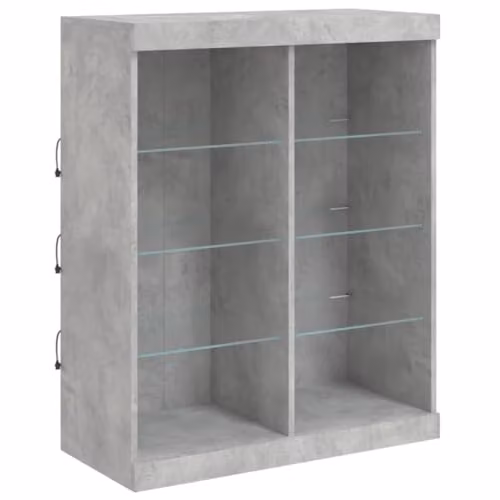 vidaXL Modern Sideboard with Integrated LED Lights in Concrete Grey, W: 81 cm, D: 37 cm, H: 100 cm