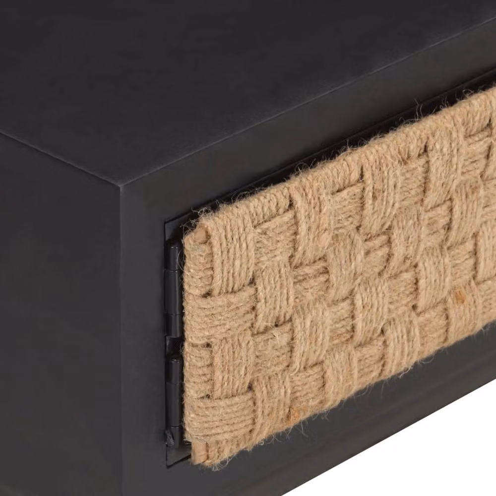 Berkfield Home Black Solid Mango Wood Coffee Table W/D/H: 90 x 60 x 35 cm – 3