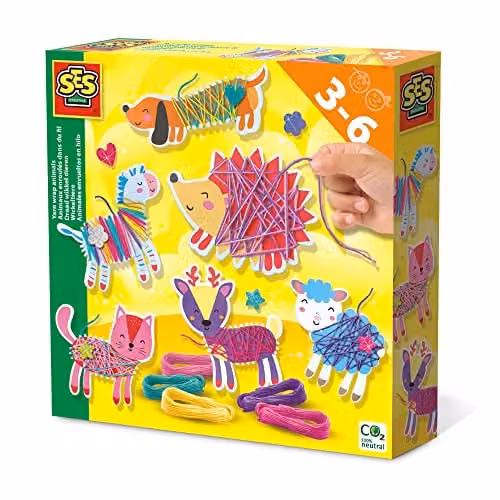 SES Creative 14024 Yarn Wrap Animals Multicolour Creative Activity Set