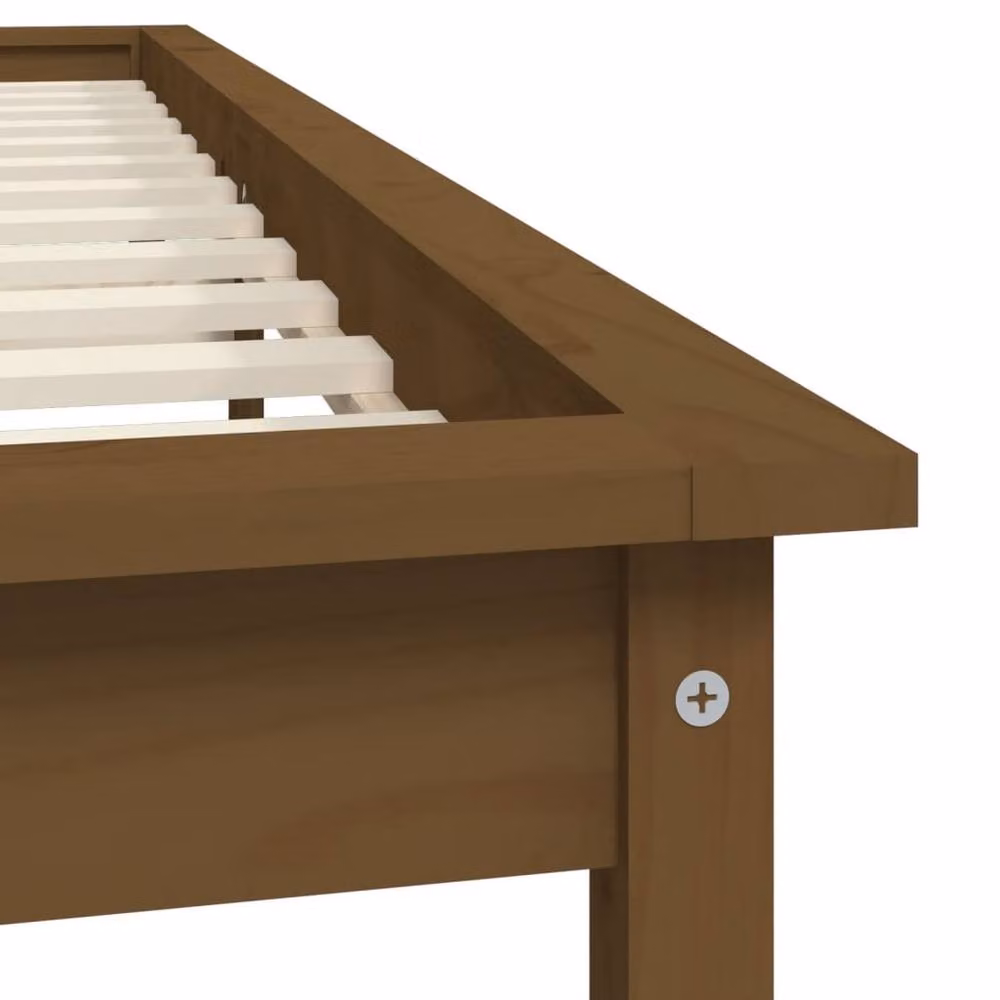 Berkfield Home Beautiful Bed Frame in Brown Solid Wood Pine, 200 x 200 cm – 2