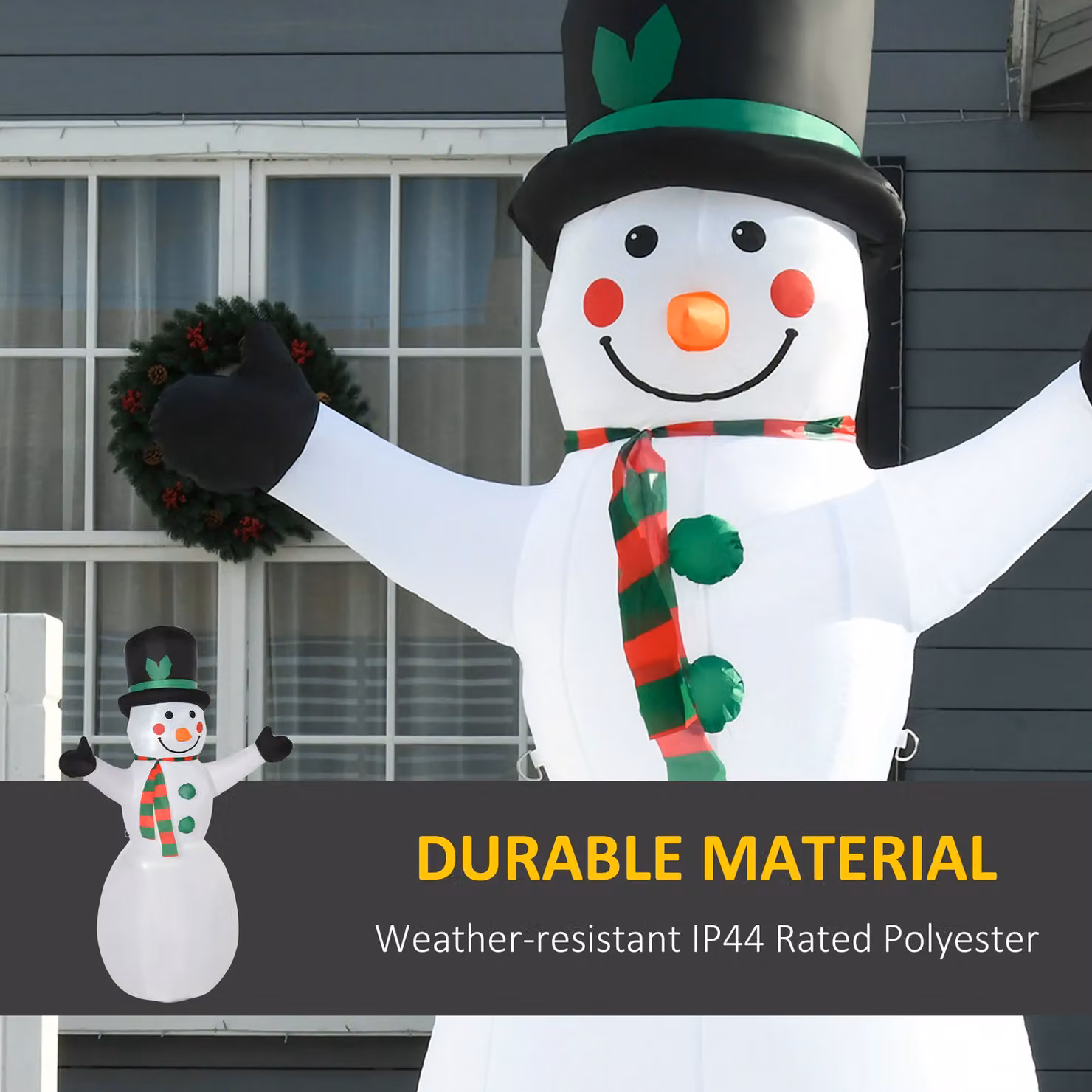 HOMCOM Inflatable Snowman Christmas Decoration, White – 4