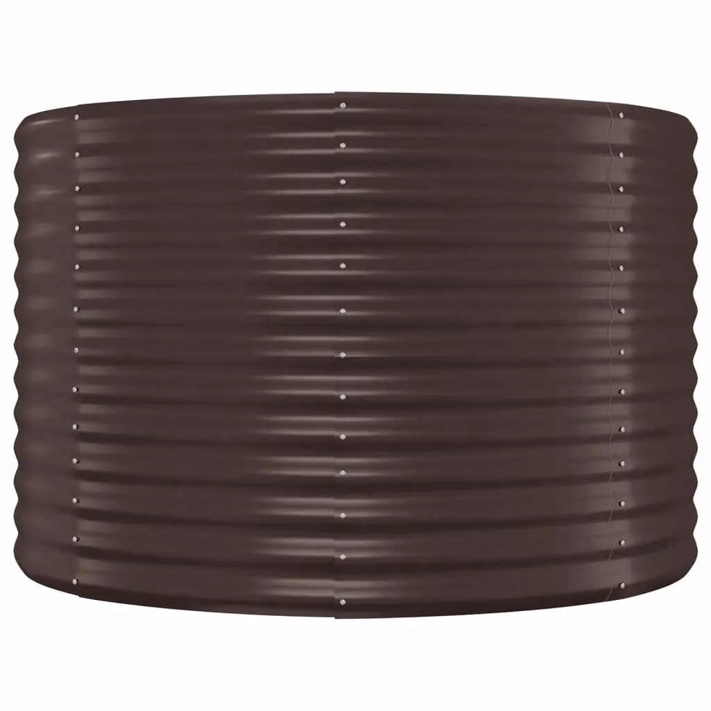 Berkfield Home Garden Brown Powder-coated Steel Raised Bed W/D/H: 249 x 100 x 68 cm – 3