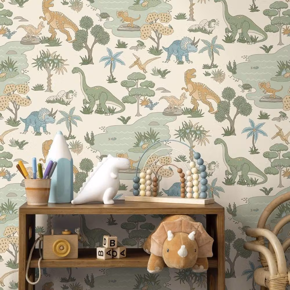 Holden Décor Dino Zoo Textured Multicolour Animal Pattern Wallpaper Roll – 2