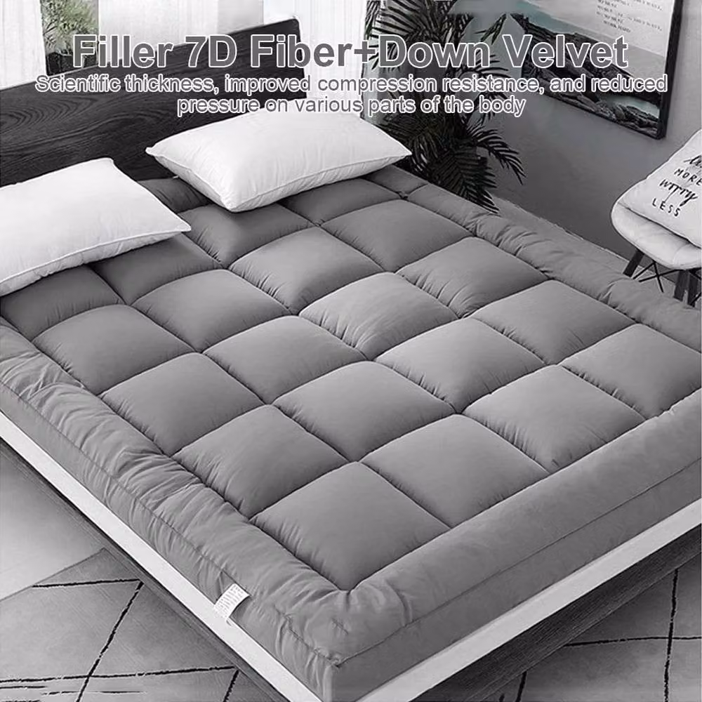 Pawnora Grey Double Mattress Topper, W/D/H: 135 x 200 cm – 3