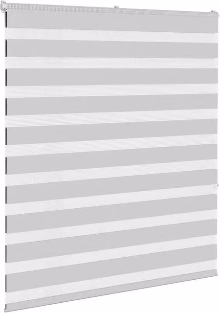 Berkfield Home Elegant Zebra Blind in Light Grey, W: 130 cm, H: 150 cm