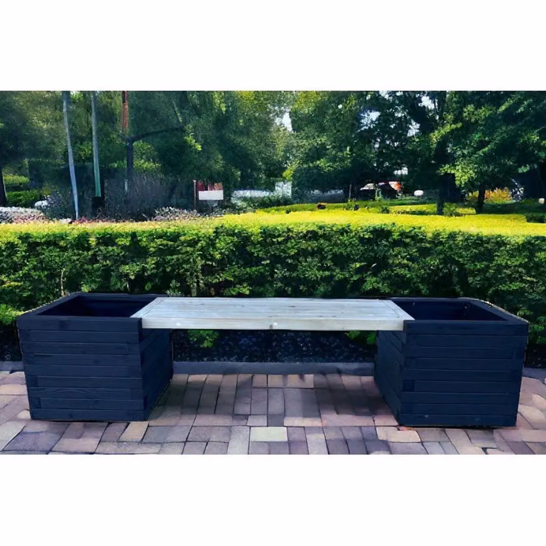 Buttercup Farm Somerset Double Planter Bench in Blue, Black or Gold, W: 40 cm, D: 180 cm, H: 40 cm – 4