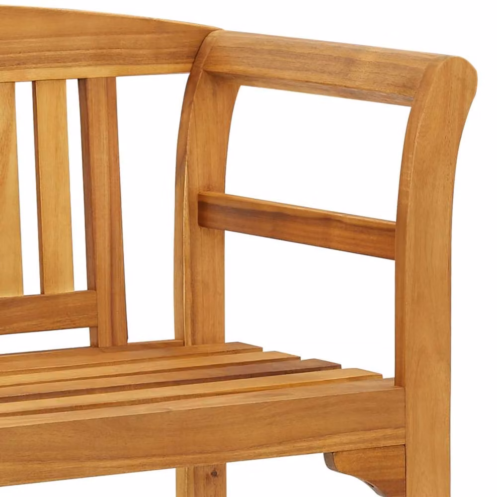 Berkfield Home Classic Garden Bench in Brown Solid Oiled Acacia Wood, Width: 114 cm – 3