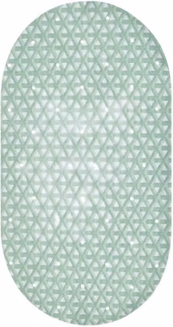 Showerdrape Medina Anti Slip PVC Bath Mat in Green, W: 69 cm, D: 36 cm