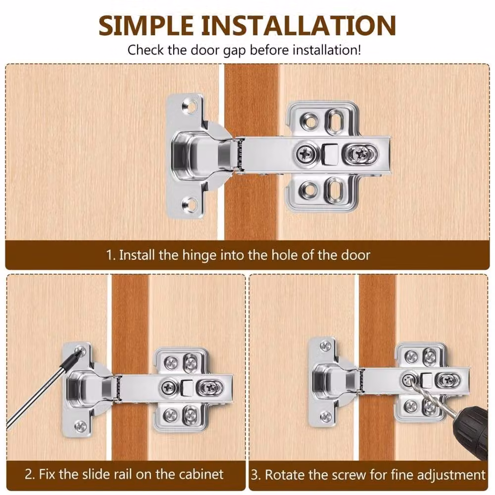 NESTLUNE 20-Piece Soft Close Full Overlay Cabinet Hinges, 35mm, Silver – 3