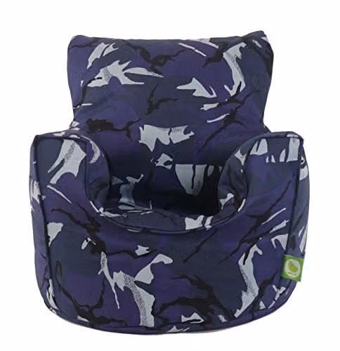 BeanLazy Blue Cotton Urban Camo Camouflage Gaming Armchair Bean Bag for Children and Teenagers